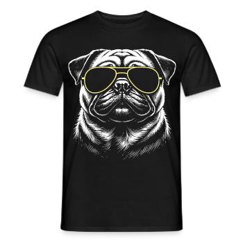 Tête de carlin - T-shirt homme - noir - Devant - AI Model Male 178 light (178cm)