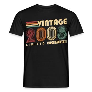 Vintage 2008 Vintage Birthday Gift - Men's T-Shirt - black - Front - AI Model Male 178 light (178cm)