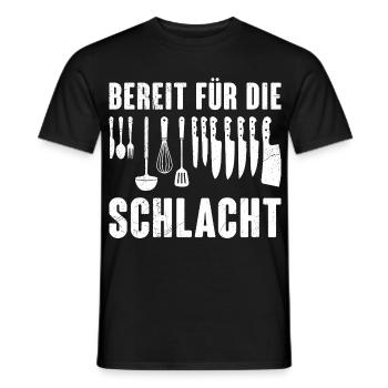 Chefkoch BEREIT FÜR DIE SCHLACHT Lustiges - Männer T-Shirt - Schwarz - Vorne - AI Model Male 178 light (178cm)