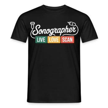 Sonographer Live Love Scan - Männer T-Shirt - Schwarz - Vorne - AI Model Male 178 light (178cm)
