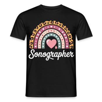 Herz Regenbogen Sonografie Motiv - Männer T-Shirt - Schwarz - Vorne - AI Model Male 178 light (178cm)