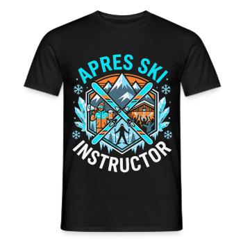 Après-Ski Instructor - Männer T-Shirt - Schwarz - Vorne - AI Model Male 178 light (178cm)