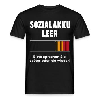 Social Battery Empty - Battery Design - Men's T-Shirt - black - Front - AI Model Male 178 light (178cm)
