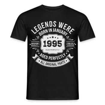 Millésime 1995 Anniversaire 1995 Limited Edition - T-shirt homme - noir - Devant - AI Model Male 178 light (178cm)