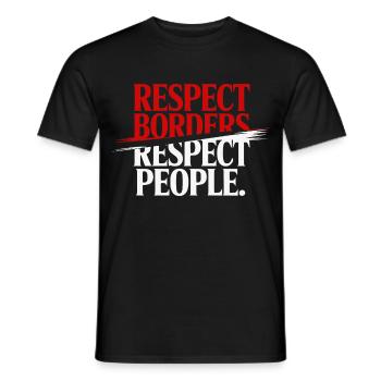 Respecter les frontières Respecter les gens - Groenland - T-shirt homme - noir - Devant - AI Model Male 178 light (178cm)