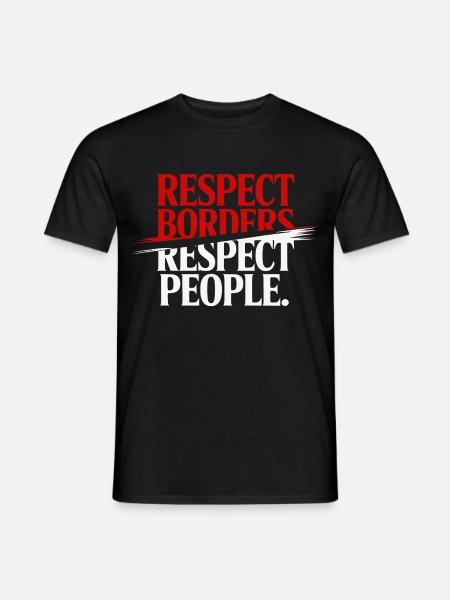 Respektieren Sie Grenzen Respektieren Sie Menschen – Grönland - Männer T-Shirt - Schwarz