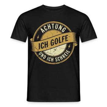 Achtung ich golfe und ich schreie - Männer T-Shirt - Schwarz - Vorne - AI Model Male 178 light (178cm)