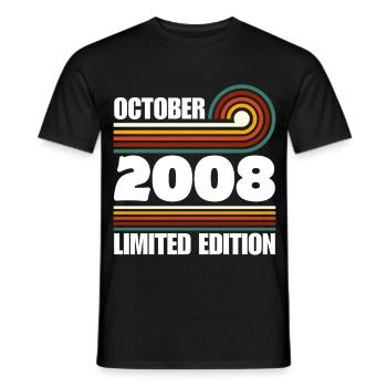 Édition limitée cadeau pour le 18e anniversaire 2008 - T-shirt homme - noir - Devant - AI Model Male 178 light (178cm)