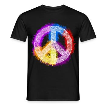 Signe de la paix de Zentangle - T-shirt homme - noir - Devant - AI Model Male 178 light (178cm)