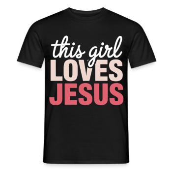 This Girl Loves Jesus - Männer T-Shirt - Schwarz - Vorne - AI Model Male 178 light (178cm)