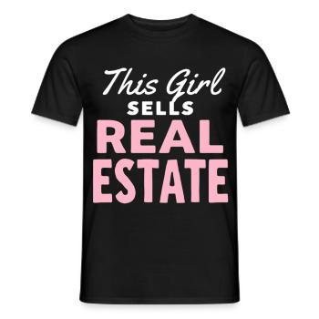 This Girl Sells Real Estate - Männer T-Shirt - Schwarz - Vorne - AI Model Male 178 light (178cm)