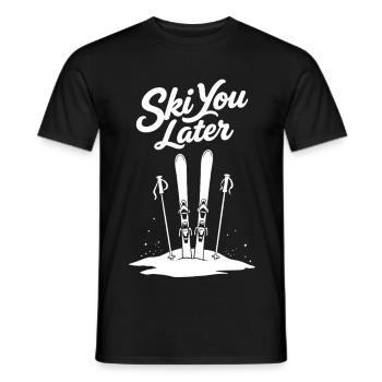 Skier plus tard : Drôle de dicton pour les skieurs - T-shirt homme - noir - Devant - AI Model Male 178 light (178cm)
