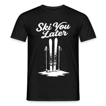 Skier plus tard : Drôle de dicton pour les skieurs - T-shirt homme - noir - Devant - AI Model Male 178 light (178cm)