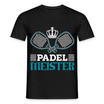 Padel Spieler PADEL MEISTER Padel Sport Lustig - Männer T-Shirt - Schwarz - Vorne - AI Model Male 178 light (178cm)