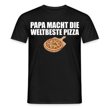 Pizza baker dad makes the world's best pizza - Men's T-Shirt - black - Front - AI Model Male 178 light (178cm)