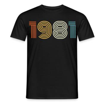 1981 Gift 1981 Vintage 1981 - Men's T-Shirt - black - Front - AI Model Male 178 light (178cm)