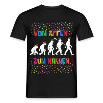 Homo Carnival | From Monkey to Fool, Shrovetide - Men's T-Shirt - black - Front - AI Model Male 178 light (178cm)