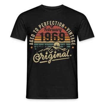 February 1969 - February 1969 Anniversary February 1969 - Men's T-Shirt - black - Front - AI Model Male 178 light (178cm)