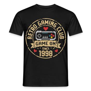Vintage 1998 Birthday 1998 Gift 1998 - Men's T-Shirt - black - Front - AI Model Male 178 light (178cm)