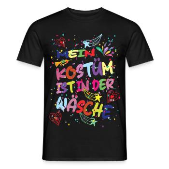 Mon costume est dans la blanchisserie Carnaval Carnaval - T-shirt homme - noir - Devant - AI Model Male 178 light (178cm)