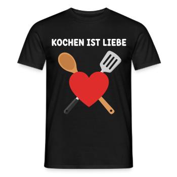 La cuisine, c’est l’amour - T-shirt homme - noir - Devant - AI Model Male 178 light (178cm)