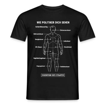 Dismantling Plan Taxpayer - Anatomy Property State - Men's T-Shirt - black - Front - AI Model Male 178 light (178cm)