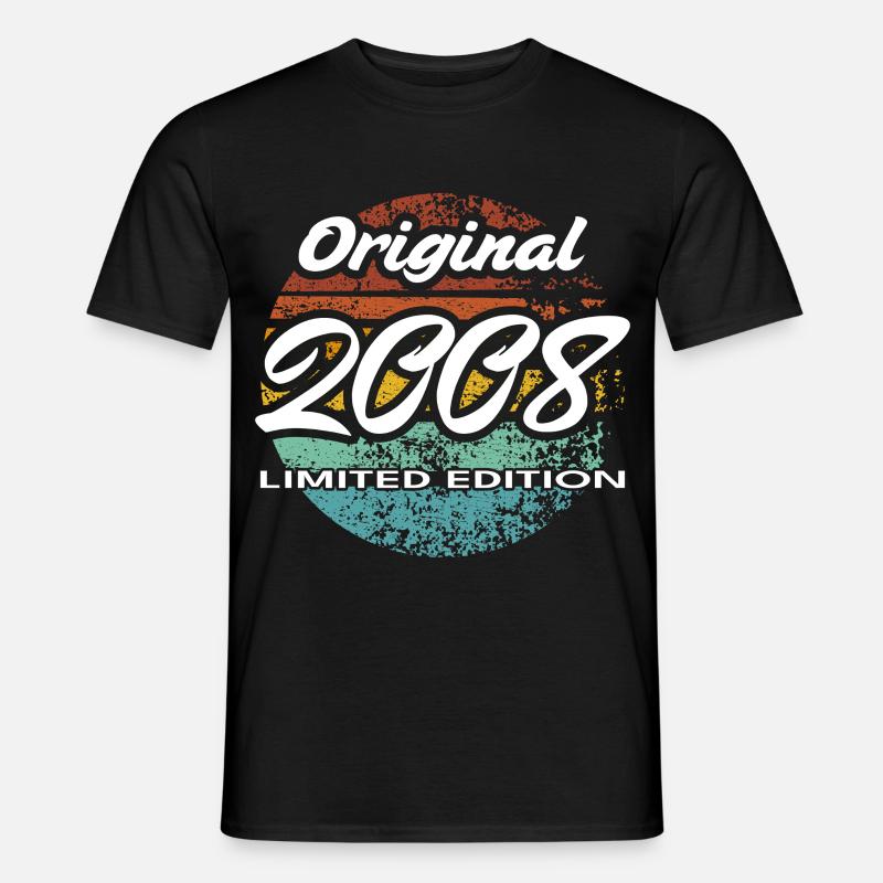 18. Geburtstag 2008 Jungen und Mädchen Geschenk - Männer T-Shirt - Schwarz