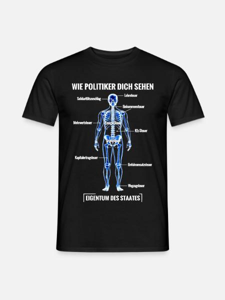 Anatomie Steuerzahler - Zerlegeplan - Männer T-Shirt - Schwarz