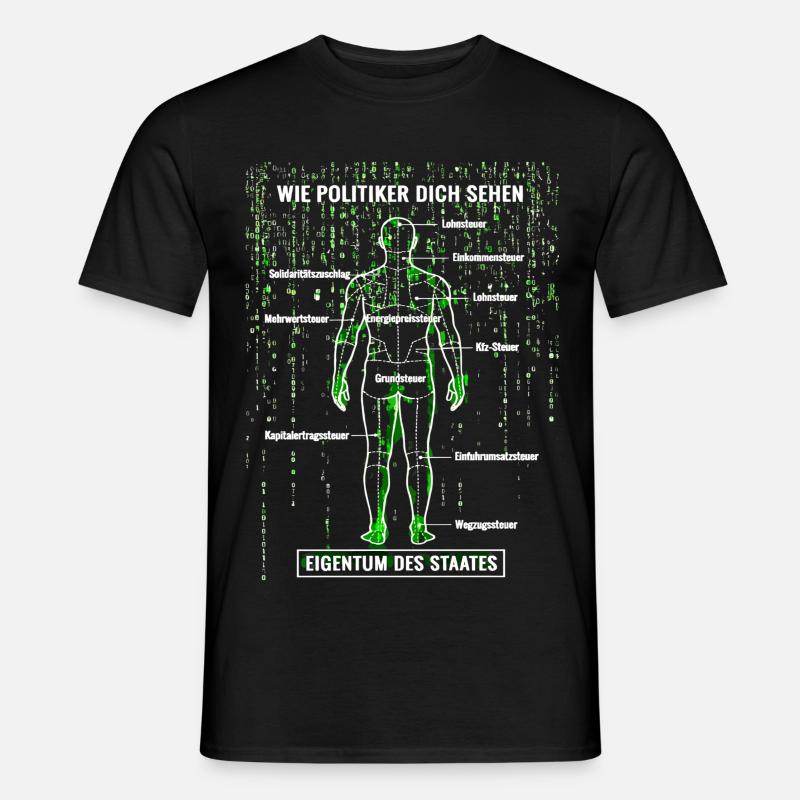 Systemfehler Steuerzahler - Matrix Zerlegeplan  - Männer T-Shirt - Schwarz