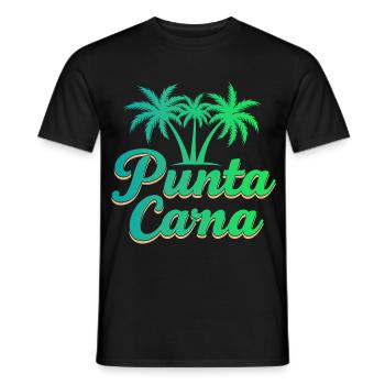 Punta Cana Karibik Urlaub mit Palmen - Männer T-Shirt - Schwarz - Vorne - AI Model Male 178 light (178cm)