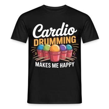 Cardio Drumming Freude - Männer T-Shirt - Schwarz - Vorne - AI Model Male 178 light (178cm)