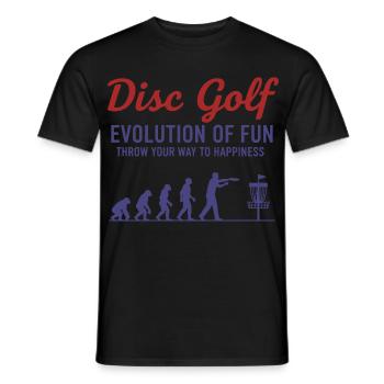 Disc Golf Evolution Of Fun Wirf Dich Zu - Männer T-Shirt - Schwarz - Vorne - AI Model Male 178 light (178cm)