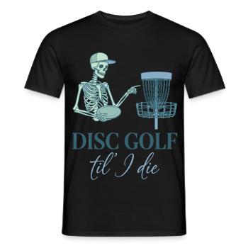 Disc Golf jusqu’à la mort Disc Golfer Drôle Disc Disc Flying Disc - T-shirt homme - noir - Devant - AI Model Male 178 light (178cm)