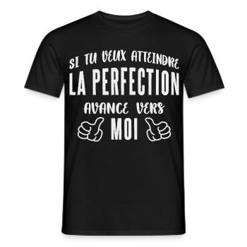 Wenn du Perfektion erreichen willst, komm zu mir. - Männer T-Shirt - Schwarz - Vorne - AI Model Male 178 light (178cm)