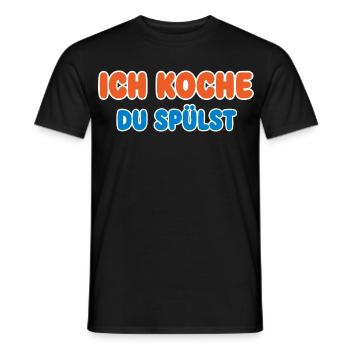 I cook, you do the dishes – kitchen humor - Men's T-Shirt - black - Front - AI Model Male 178 light (178cm)
