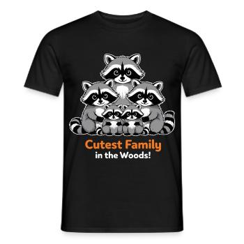 Süße Waschbär Familie - Männer T-Shirt - Schwarz - Vorne - AI Model Male 178 light (178cm)