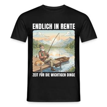 Temps de retraite pour la pêche - Cadeau de retraite - T-shirt homme - noir - Devant - AI Model Male 178 light (178cm)