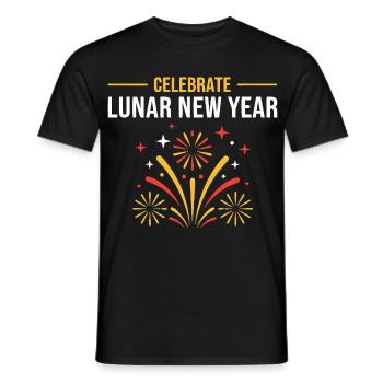 Celebrate Lunar New Year Feuerwerk - Männer T-Shirt - Schwarz - Vorne - AI Model Male 178 light (178cm)