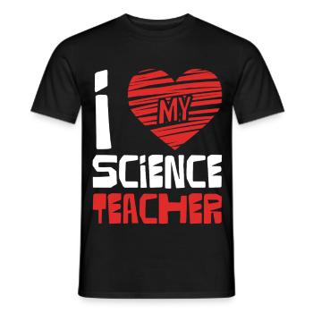 I Love Science Teacher - Men's T-Shirt - black - Front - AI Model Male 178 light (178cm)