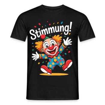 Stimmung Konfetti Karneval Köln Clown Kostüm  - Männer T-Shirt - Schwarz - Vorne - AI Model Male 178 light (178cm)