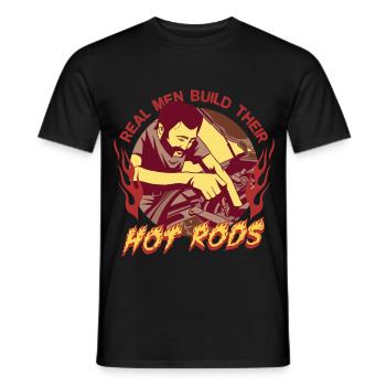 Vintage Collector Real Men build Their Hot Rods - Men's T-Shirt - black - Front - AI Model Male 178 light (178cm)