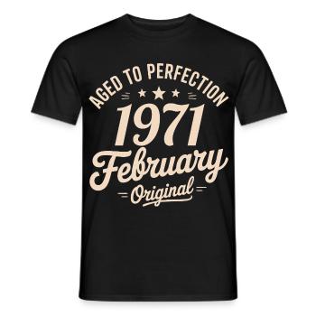 Février 1971 - February 1971 - Men's T-Shirt - black - Front - AI Model Male 178 light (178cm)