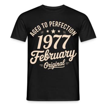 Février 1977 - February 1977 - T-shirt homme - noir - Devant - AI Model Male 178 light (178cm)