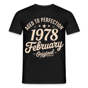 Février 1978 - February 1978 - T-shirt homme - noir - Devant - AI Model Male 178 light (178cm)
