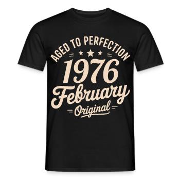 Février 1976 - February 1976 - Men's T-Shirt - black - Front - AI Model Male 178 light (178cm)