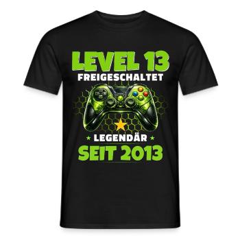 Maillot joueur du 13e anniversaire Niveau 13 débloqué - T-shirt homme - noir - Devant - AI Model Male 178 light (178cm)