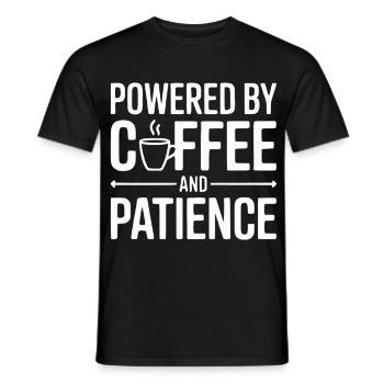 Propulsé par le café et la patience - T-shirt homme - noir - Devant - AI Model Male 178 light (178cm)