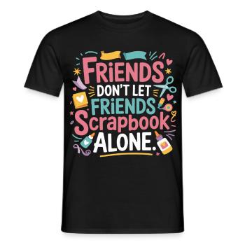 Friends scrap together colorfully - Men's T-Shirt - black - Front - AI Model Male 178 light (178cm)
