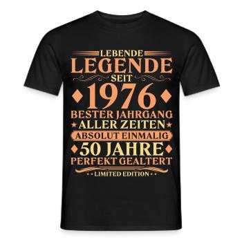 1976 Vintage Absolutely Unique 50th Birthday - Men's T-Shirt - black - Front - AI Model Male 178 light (178cm)