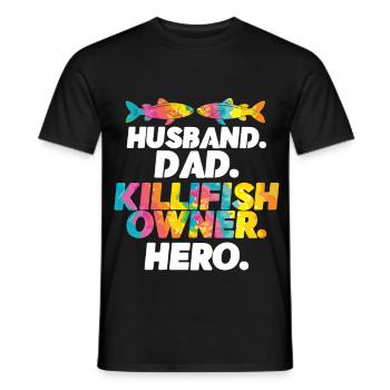 Toothcarp Killfish Toothballs Husband Dad - Men's T-Shirt - black - Front - AI Model Male 178 light (178cm)